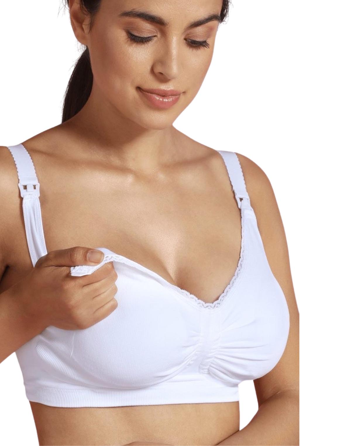Carriwell - Maternity & Nursing Bra with Padded Carri-Gel support The Carriwell  Maternity and Nursing Bra with Padded Carri-Gel support is designed for  fuller breasts and curves, this patented “seamless” nursing bra