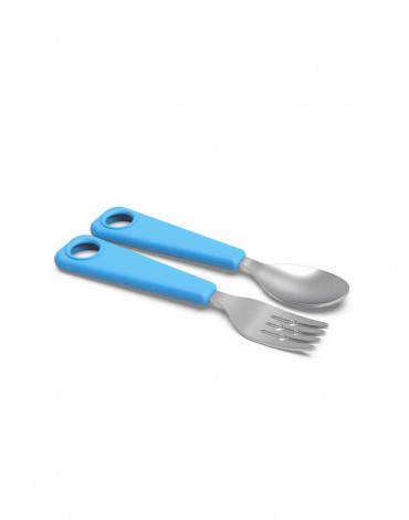 Blue FlexWarez Spoon and Fork Set