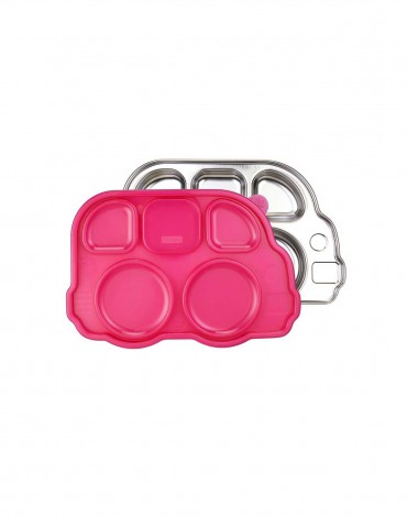 Pink Din Din Smart S-Steel Bus Divided Plate