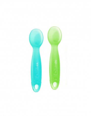 FirstSpoon Silicone Learning Utensil - Aqua & Green