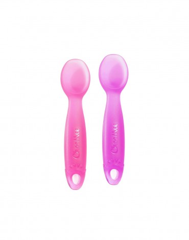 FirstSpoon Silicone Learning Utensil - Pink & Purple