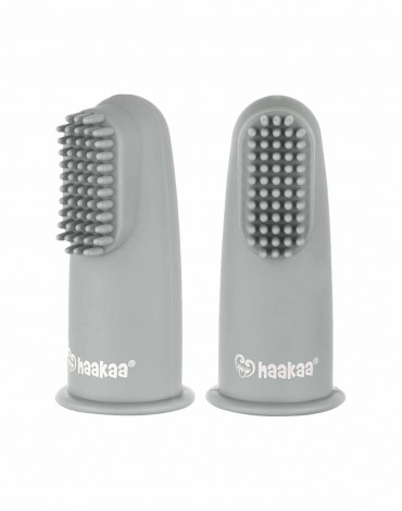 Grey Silicone Finger Toothbrush