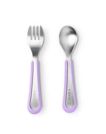 Soufflé Fork & Spoon Set - Cosmic Purple - Large