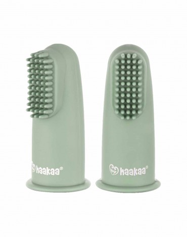 Pea Green Silicone Finger Toothbrush