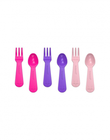 Lunch Punch Fork and Spoon Set - Pink