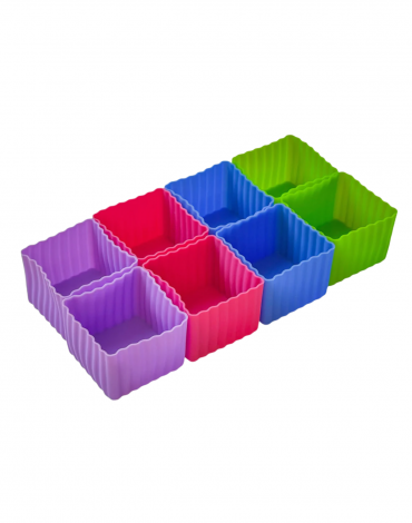 multicolor mini silicone bento cubes (set of 8)