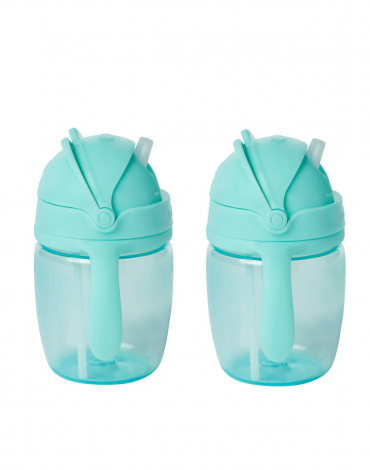 Skiphop - Set of 2 Sip To Straw Cups - Teal