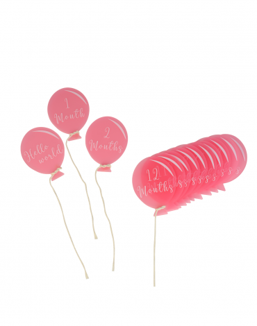 Acrylic Balloons Milestone Set - Pink