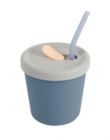Haakaa - Silicone Sippy Straw Cup - Bluestone